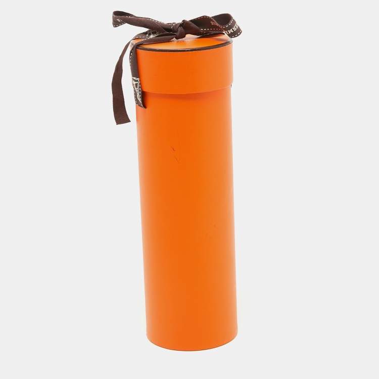 Pre Owned Hermès Green Cachemire Et Rayure Silk Maxi Twilly Cut