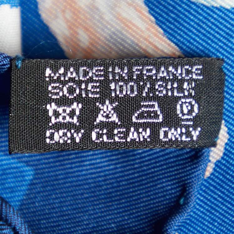 Pre Owned Hermes Navy Blue Ballet Dancer Printed Silk Square Handkerchief