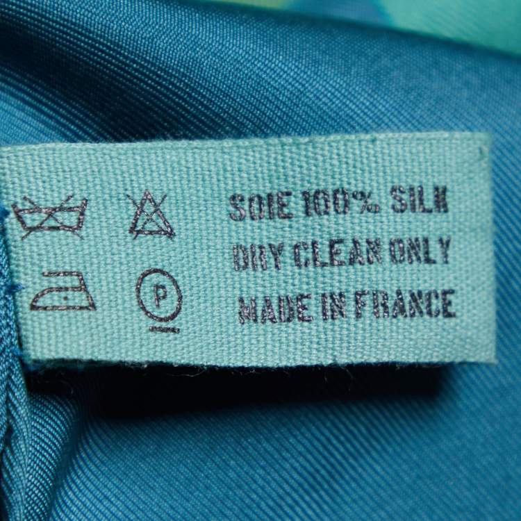 Pre Owned Hermes Green Brides Et Gala Printed Silk Dip Dye Scarf