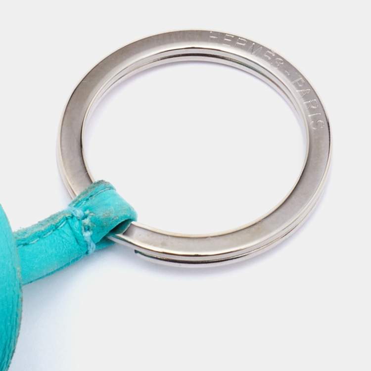 Pre Owned Hermes Sea Green Lambskin Leather Carmen Tassel Keychain