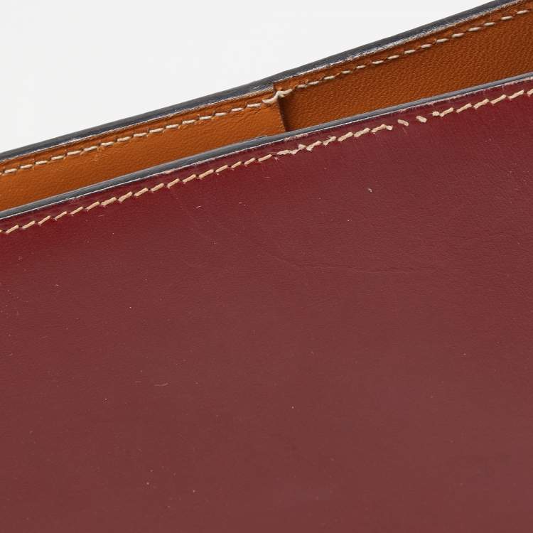 Pre Owned Hermes Rogue H/Vache Naturel Box Leather Globe Trotter Agenda Cover 