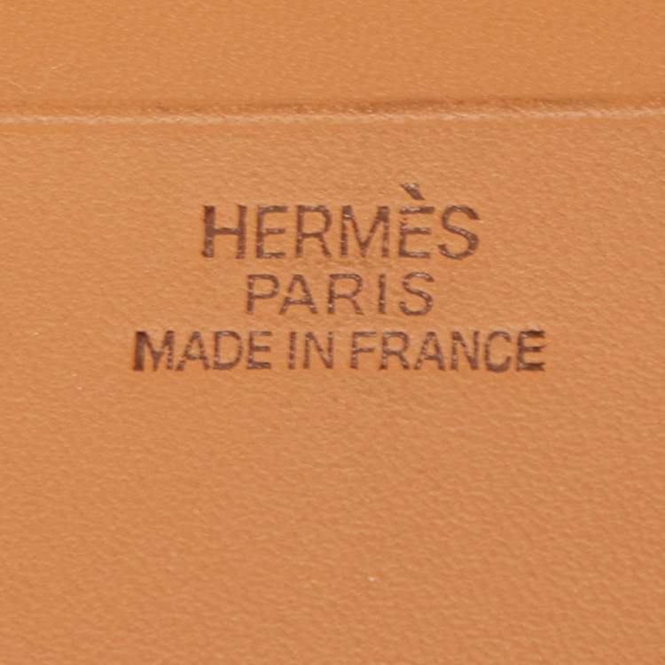 Pre Owned Hermes Rogue H/Vache Naturel Box Leather Globe Trotter Agenda Cover 
