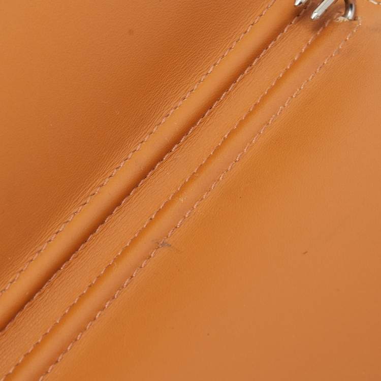 Pre Owned Hermes Rogue H/Vache Naturel Box Leather Globe Trotter Agenda Cover 