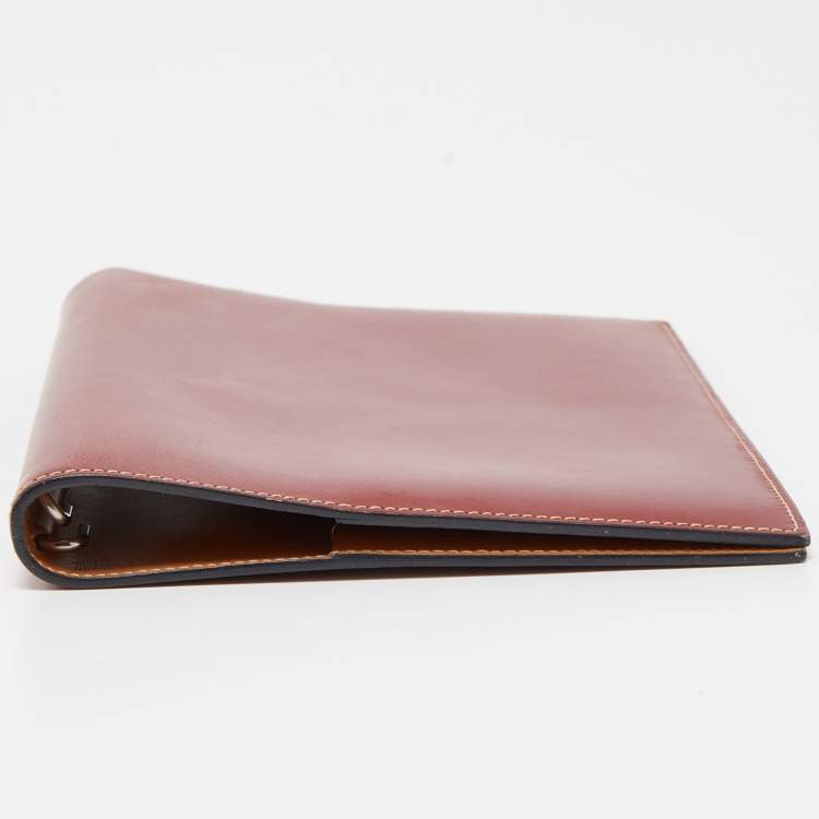 Pre Owned Hermes Rogue H/Vache Naturel Box Leather Globe Trotter Agenda Cover 