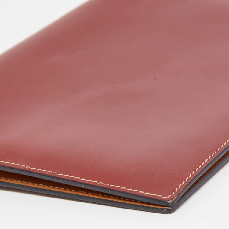 Pre Owned Hermes Rogue H/Vache Naturel Box Leather Globe Trotter Agenda Cover 