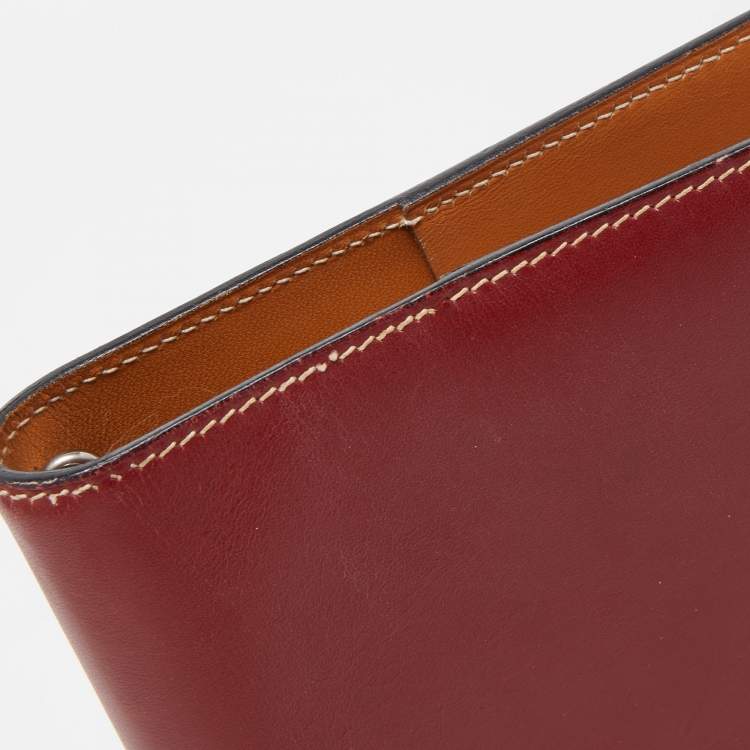 Pre Owned Hermes Rogue H/Vache Naturel Box Leather Globe Trotter Agenda Cover 