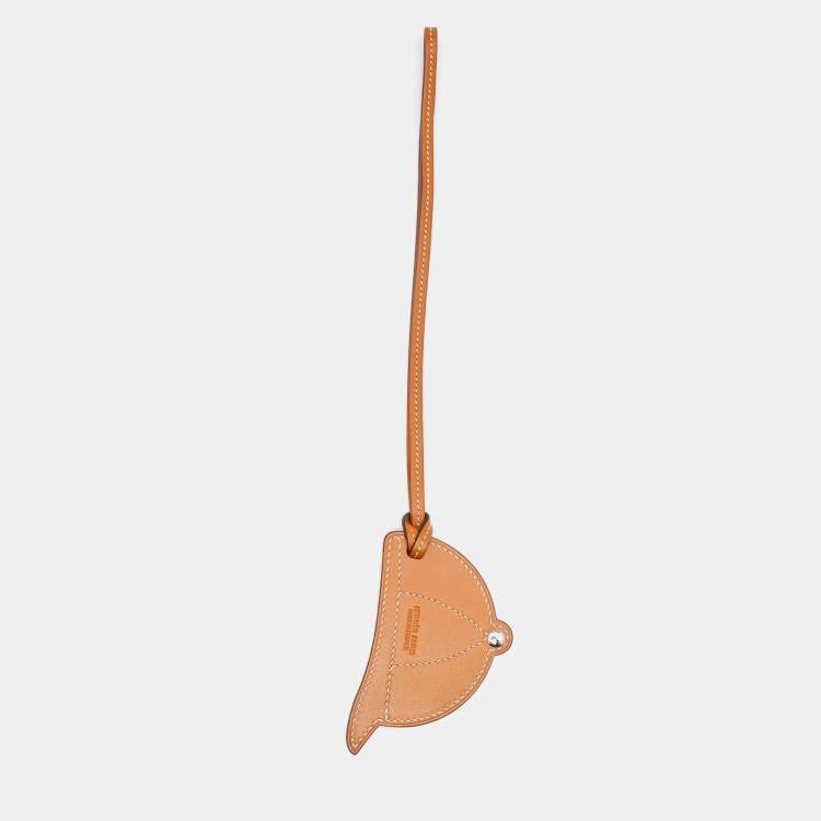 Pre Owned Hermes Naturel Sable/Jaune De Naples/Rose Sakura Swift Leather Paddock Bombe Bag Charm 
