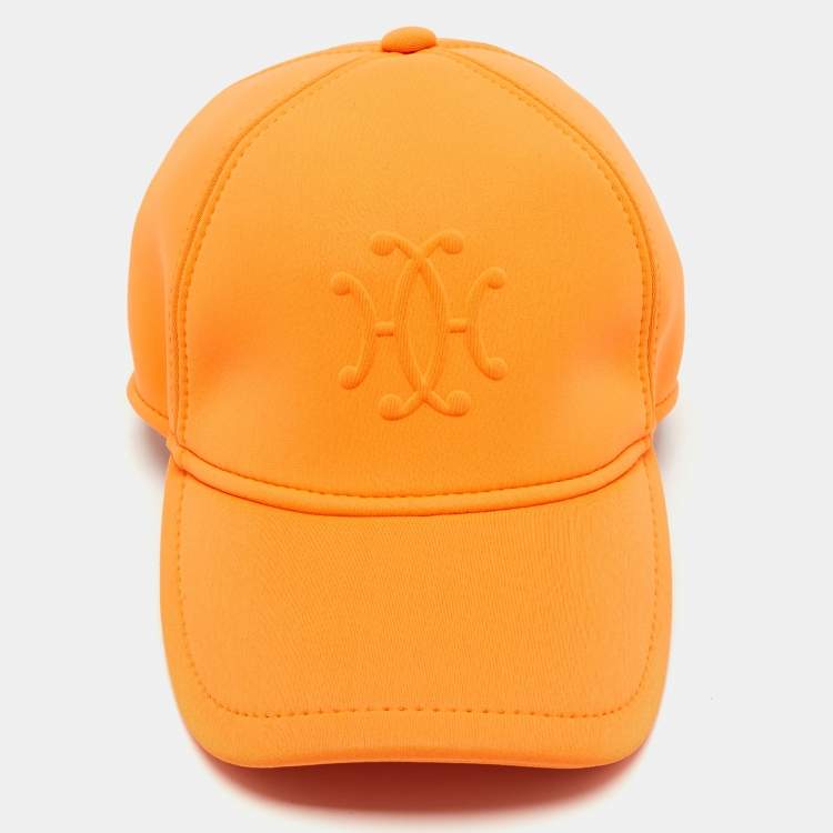 Pre Owned Hermes Orange H Embossed Neobain Atlantic Cap S