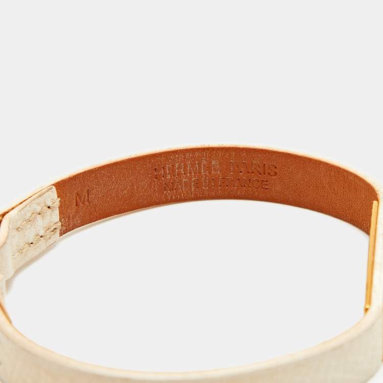 Pre Owned Hermes Kelly Mini II Leather Gold Tone Bracelet