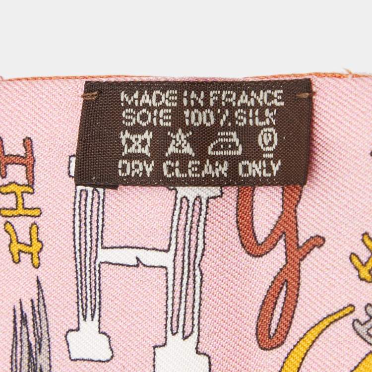 Pre Owned Hermes Orange/Pink 1001 H Silk Twilly