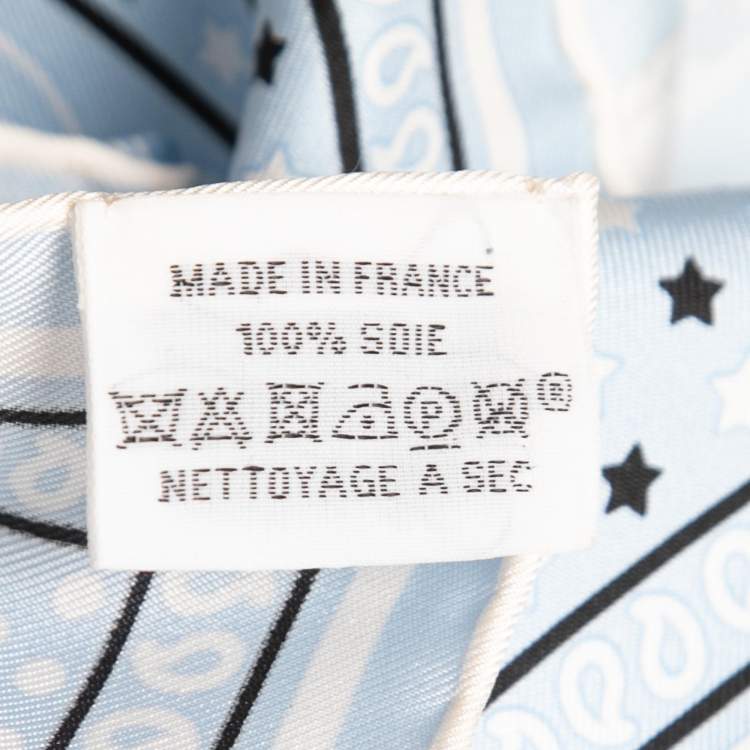 Pre Owned Hermes Light Blue Rodeo Des Cowgirls Printed Silk Square  Scarf