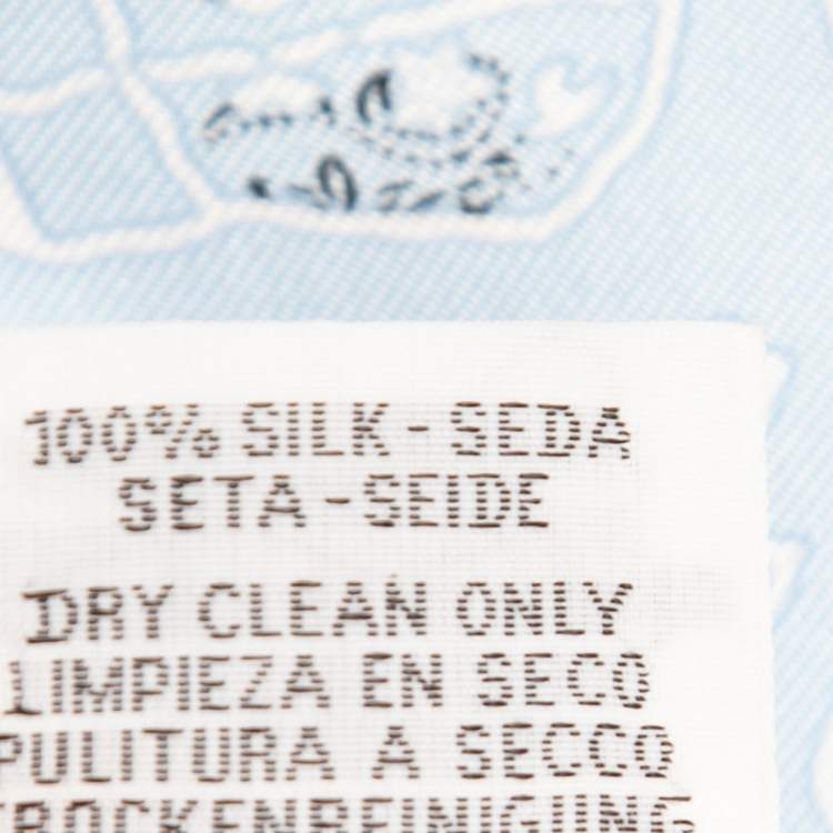 Pre Owned Hermes Light Blue Rodeo Des Cowgirls Printed Silk Square  Scarf