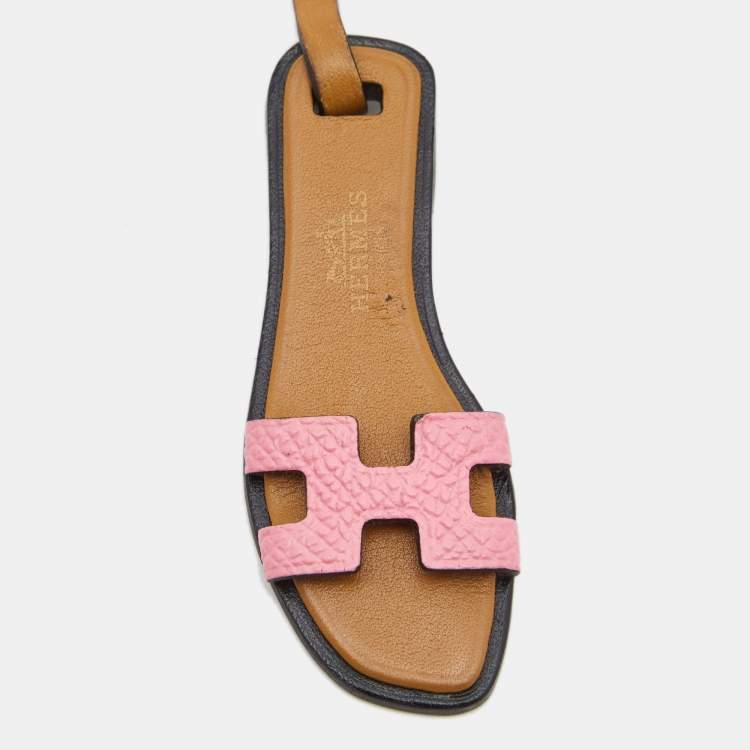 Pre Owned Hermes Natural/Mauve Sylvester Swift and Epsom Leather Oran Nano Charm