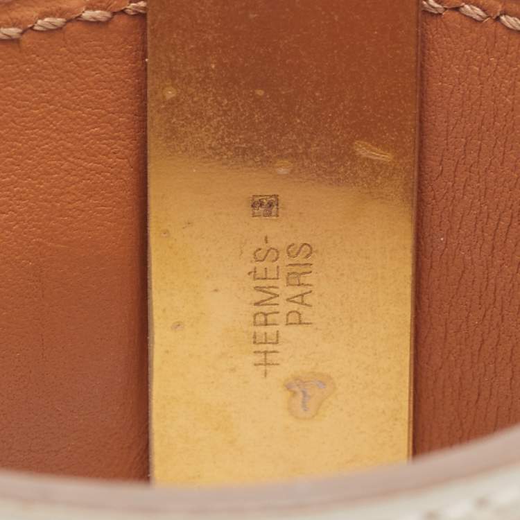 Pre Owned Hermès Collier de Chien Nata Leather Cuff Bracelet