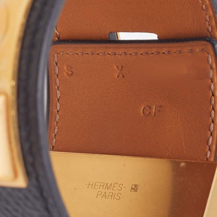 Pre Owned Hermès Collier de Chien Noir Leather Cuff Bracelet