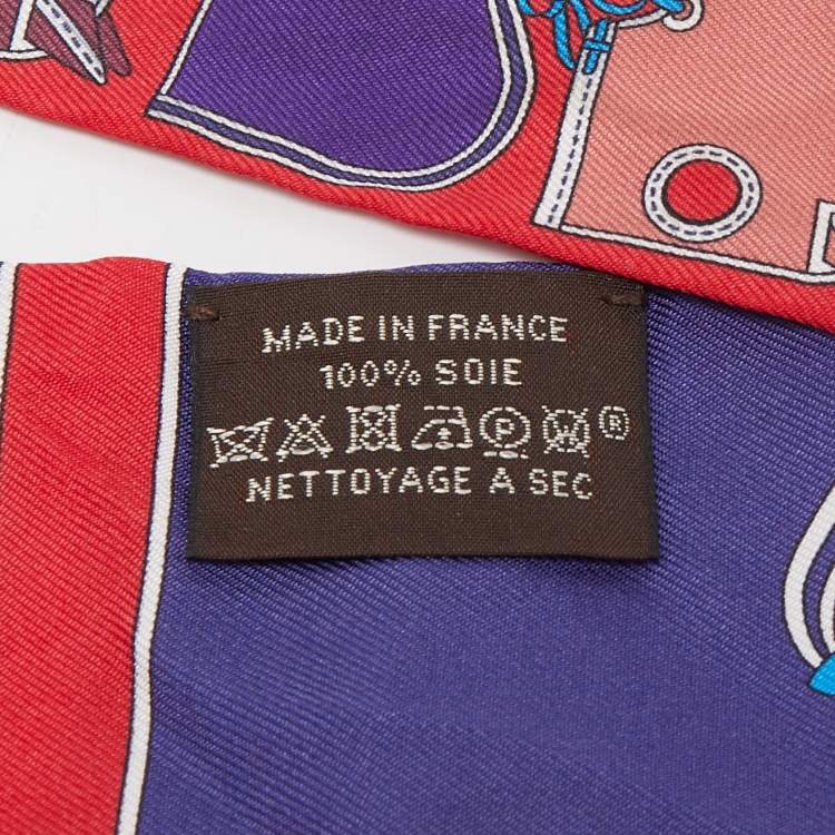 Pre Owned Hermes Red Camails Silk Twilly Scarf