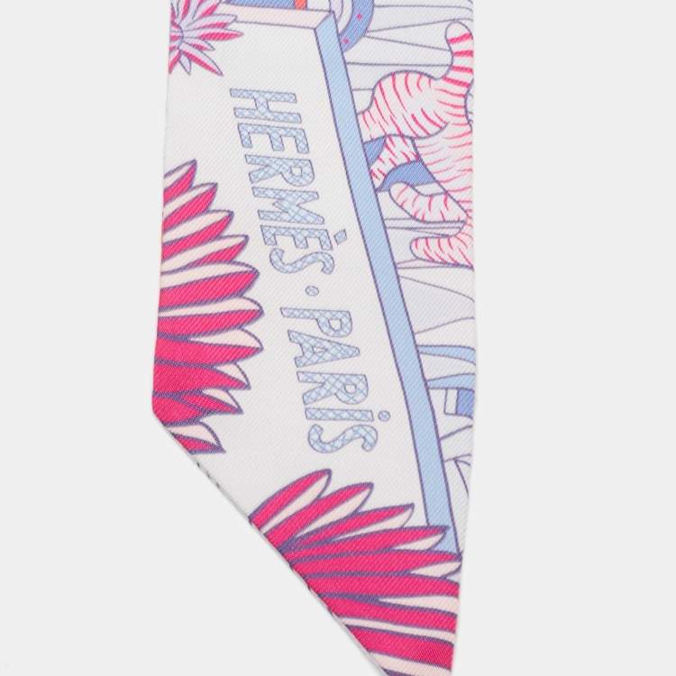 Pre Owned Hermes Bleu/Ciel Rose Animapolis Silk Twilly