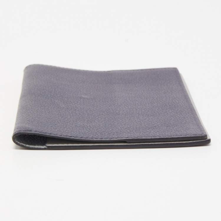Pre Owned Hermes Bleu Indigo/Blue Glacier Evercolor Leather MC² Magellan Passport Holder