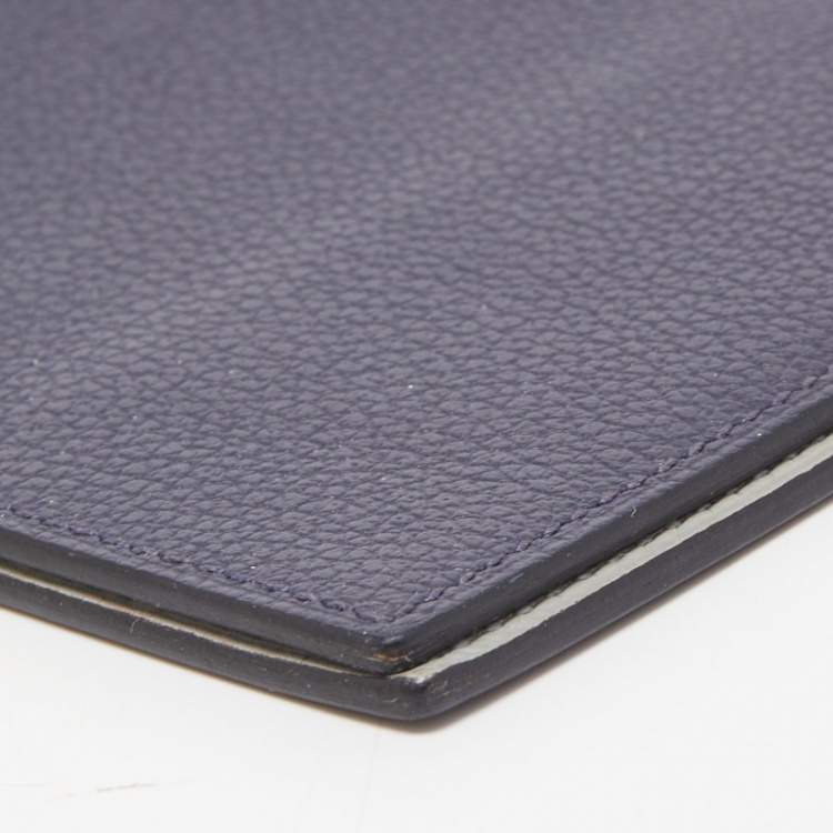 Pre Owned Hermes Bleu Indigo/Blue Glacier Evercolor Leather MC² Magellan Passport Holder