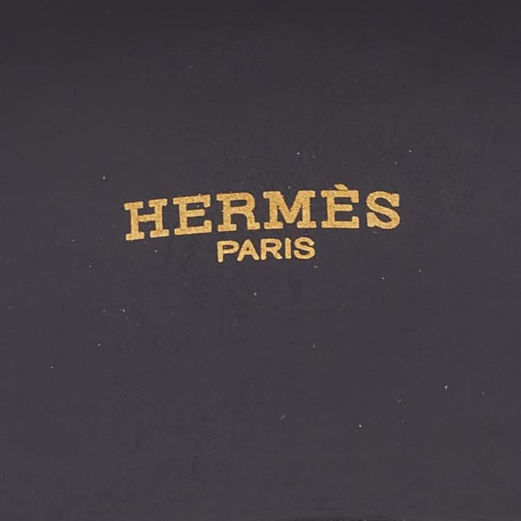 Pre Owned Hermes Confettis d'Ex Libris Enamel Palladium Plated Extra Wide Bangle Bracelet