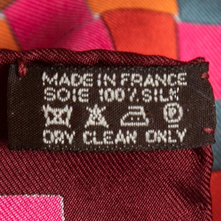 Pre Owned Hermes Maroon Bolduc au Carre Silk Scarf