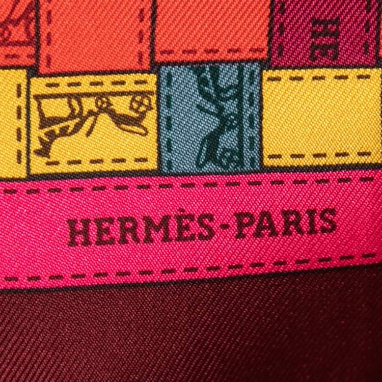 Pre Owned Hermes Maroon Bolduc au Carre Silk Scarf
