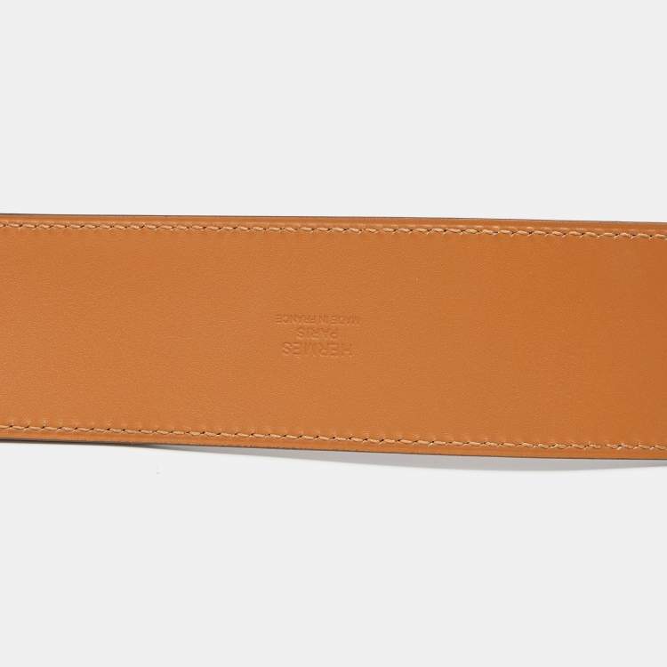 Pre Owned Hermes Grey Velvet Leather Collier De Chien Belt 85CM