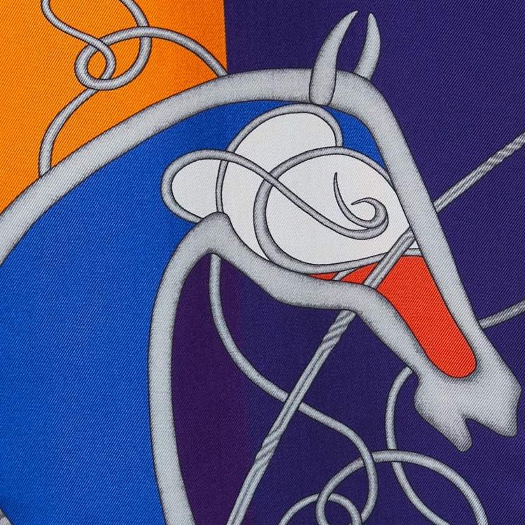 Pre Owned Hermes Multicolor Coup De Fouet Silk Maxi Twilly 