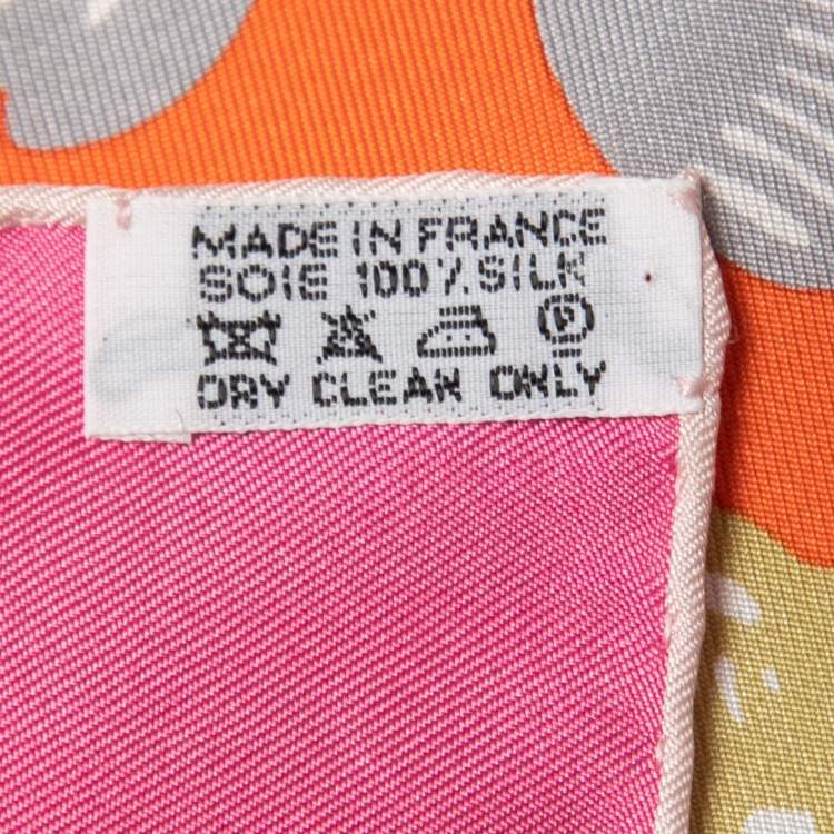 Pre Owned Hermes Multicolor Printed Silk Square Handkerchief