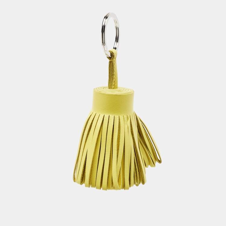 Pre Owned Hermès Lime Leather Carmen Key Ring
