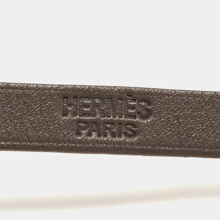 Pre Owned Hermes Etain Swift Leather Hapi 3 Bracelet 