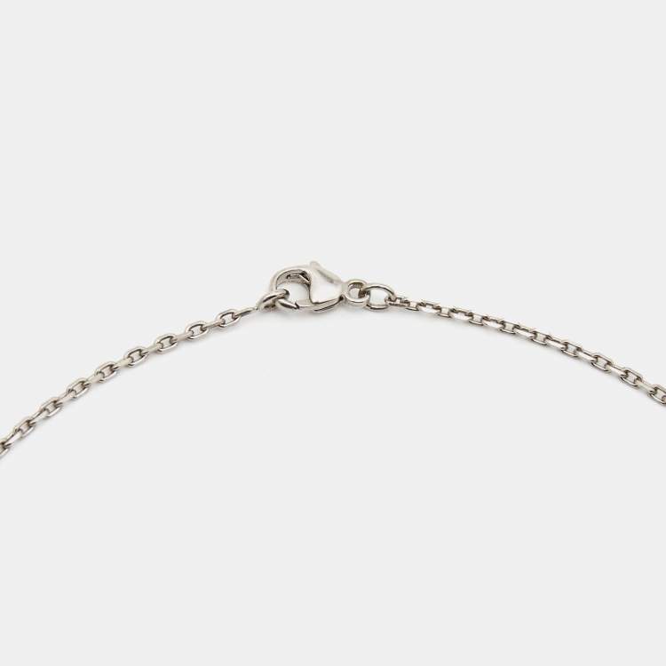 Pre Owned Hermes Pop H Black Enamel Palladium Plated Pendant Necklace