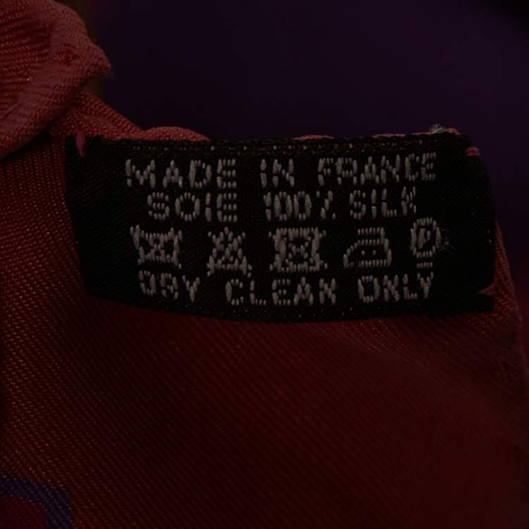 Pre Owned Hermes Brown/Pink La Promenade du Matin Silk Scarf