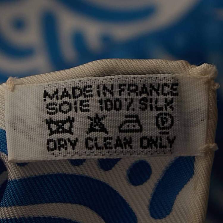 Pre Owned Hermes Blue/Green Bateau Fleuri Silk Scarf