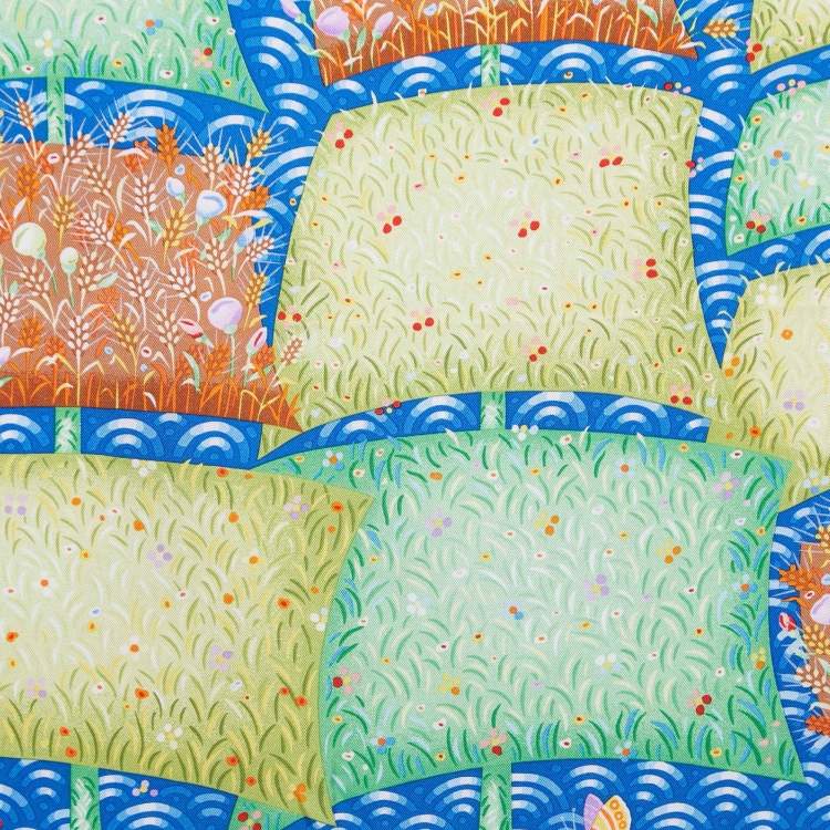 Pre Owned Hermes Blue/Green Bateau Fleuri Silk Scarf