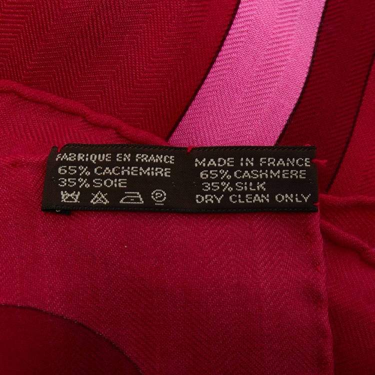 Pre Owned Hermes Pink Coaching Cashmere & Silk Shawl