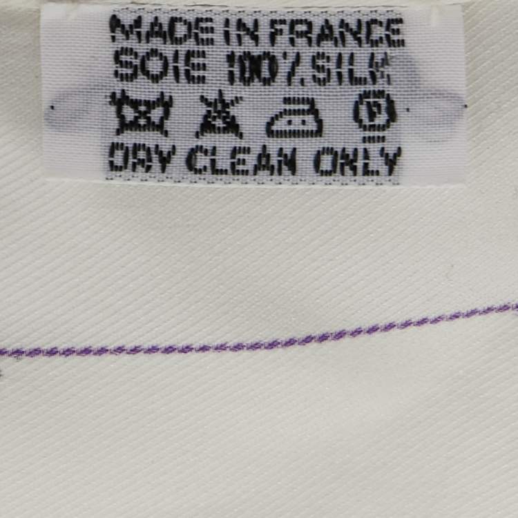 Pre Owned Hermes Purple/White Brides d Gala Silk Triangle Scarf