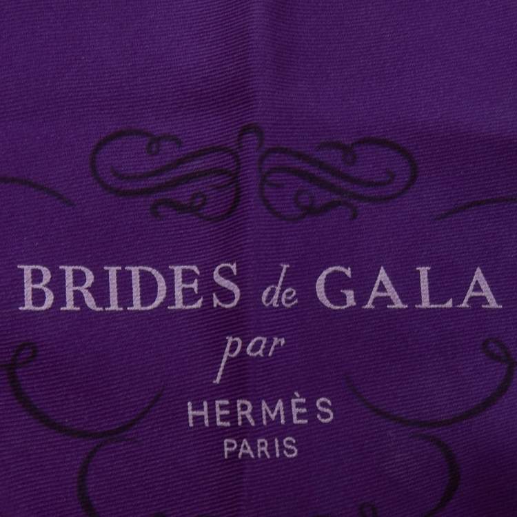 Pre Owned Hermes Purple/White Brides d Gala Silk Triangle Scarf