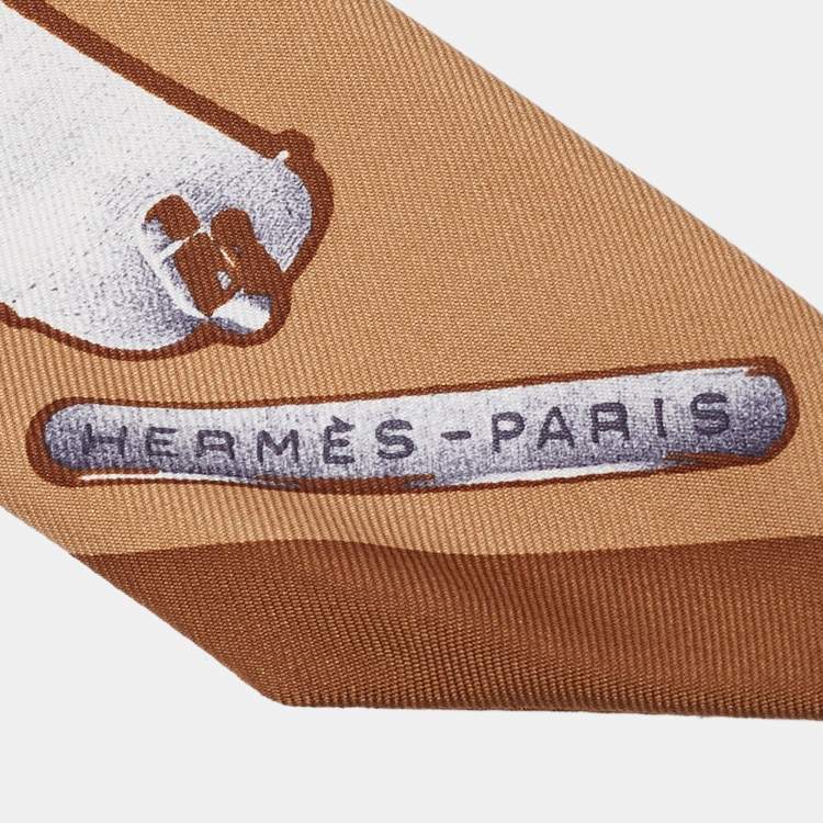 Pre Owned Hermes Brown Le Tresor De Medore Silk Twilly