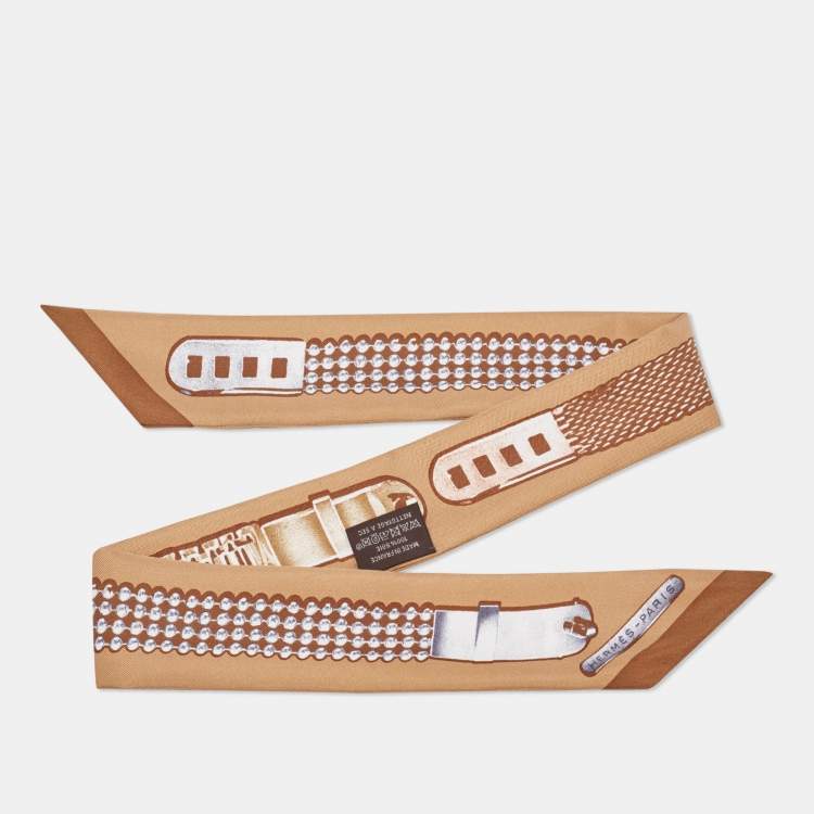 Pre Owned Hermes Brown Le Tresor De Medore Silk Twilly