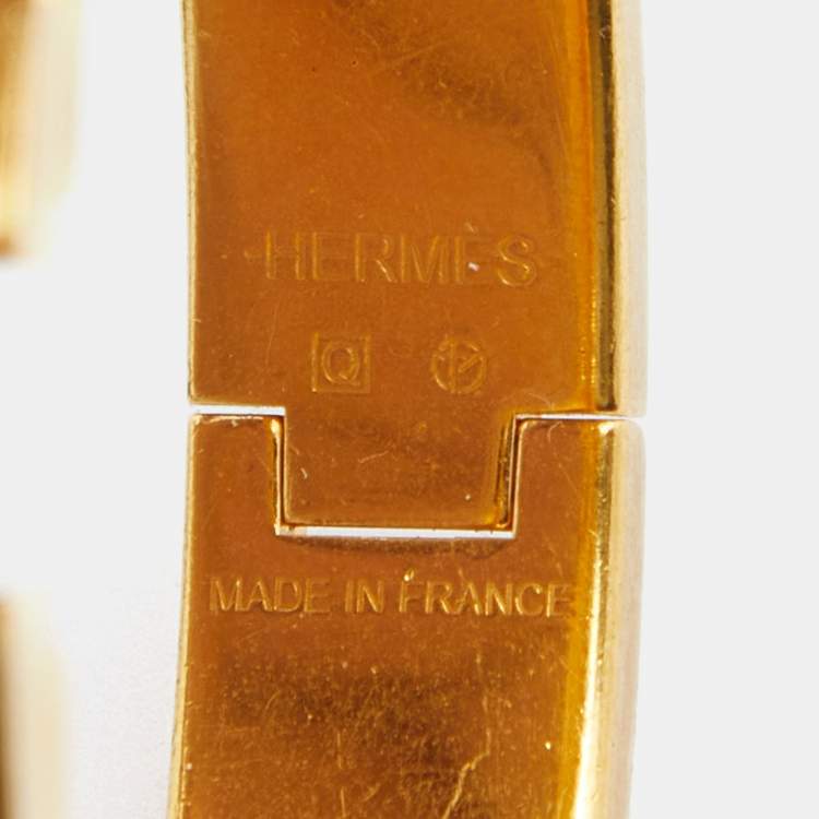 مملوكة مسبقًا Hermes Clic Clac H Enamel Gold Plated Bracelet