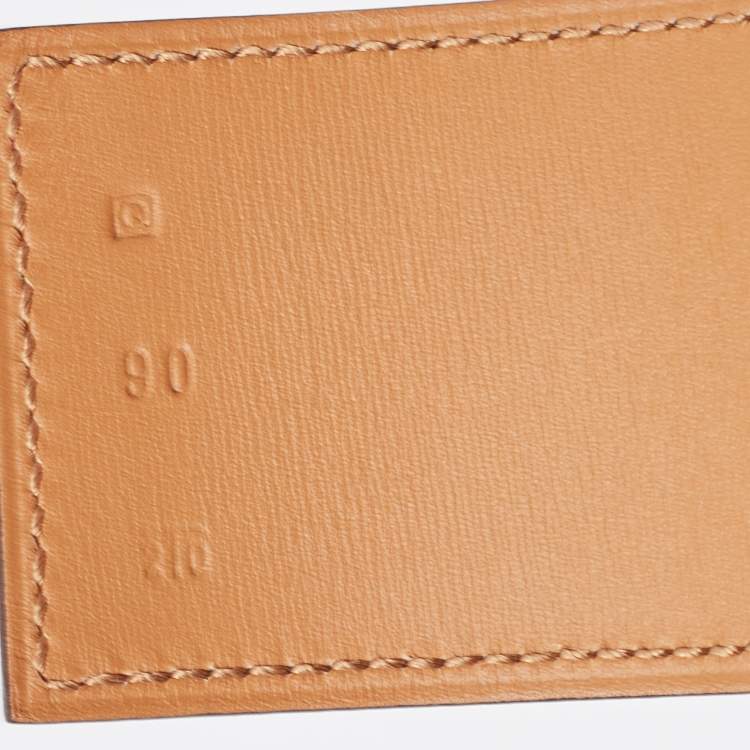 Pre Owned Hermes Rouge Casaque Epsom Leather Collier De Chien Belt 90CM