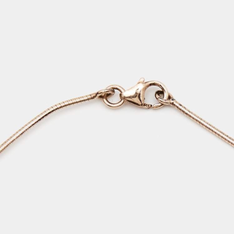 Pre Owned Hermes Cage d'H Gold Plated Silver Pendant Necklace