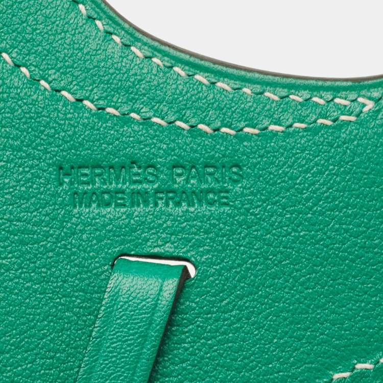 Pre Owned Hermes Vert Vertigo Swift Leather Paddock Selle Charm Bag