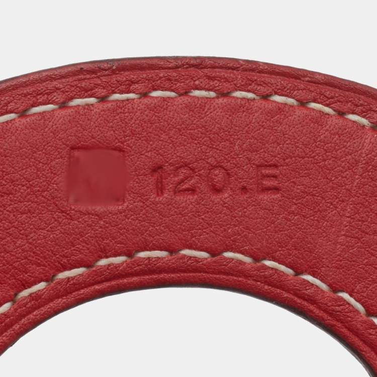 Pre Owned Hermes Brown Horn and Red Leather Collar Necklace 