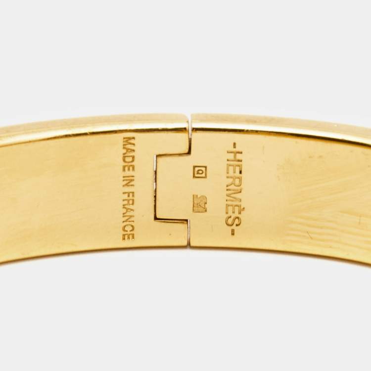 Pre Owned Hermes Clic H Enamel Gold Plated Bracelet