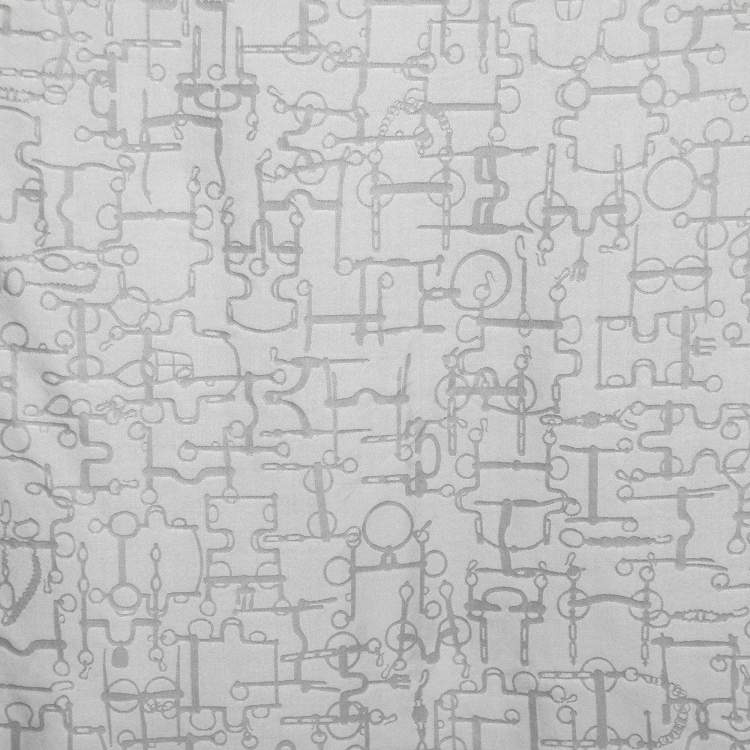 Pre Owned Hermes Grey Jacquard Silk Square Scarf