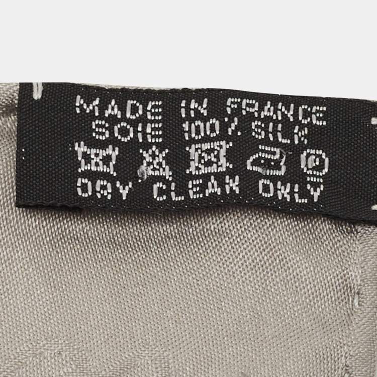 Pre Owned Hermes Grey Jacquard Silk Square Scarf