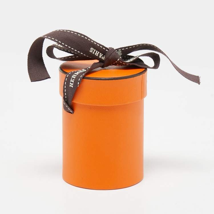 Pre Owned Hermes Orange/Jaune Couvertures Nouvelles Silk Twilly