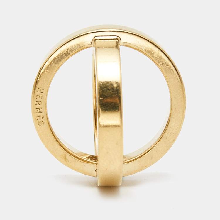 Pre Owned Hermes Bijouterie Fantaisie Gold Plated Cosmos Scarf Ring